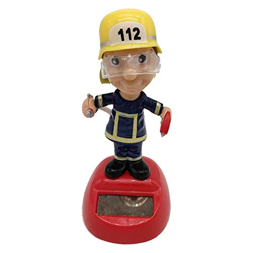Preisvergleich Produktbild Generp Solar Tanzender Feuerwehrmann Spielzeug, schwingend, animiert, solarbetrieben, Schüttelkopf-Puppen, lustiges Schreibtisch-Dekoration, Geschenk für Auto, Zuhause, Büro