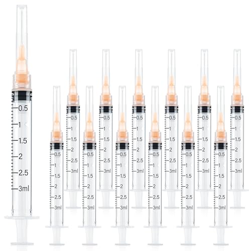 Ezoon 100 Pack 3ml/cc 25G x 5/8 Inch (16mm), Individually Wrapped for Liquid Measuring, Laboratory and Industrial Use Only