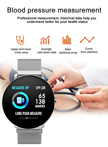 LLM Ultradunne smartwatch voor heren, IP68, waterdicht sporthorloge, herenhorloge, hartslagmeter, fitnessarmband voor Android iOS (A) - Afbeelding 5
