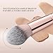KINGMAS Foundation Makeup Brush, Double Ended Bronzer Brush Angled & Round Contour Brushes for Beauty Blending Liquid Powder, Concealer Cream Cosmetics Blush (Brown)