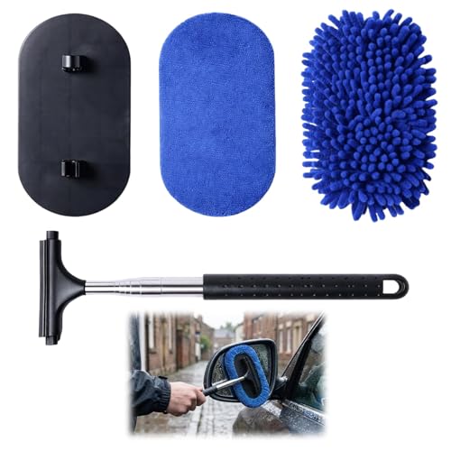 Mini Squeegee and Wing Mirror Wiper Car Squeegee for Clear Visibility During Rainy Commutes Retractable Design Extends from 33 cm to 101 cm Ideal for Multiple Vehicles and Home Use