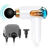 Mini Massagepistole, Muskel Massagegerät mit 9 Geschwindigkeitsgang und 4 Massageköpfen, HyAdierTech Massage Gun mit LCD Screen, Deep Tissue Percussion Massagegerät für Muskelkater