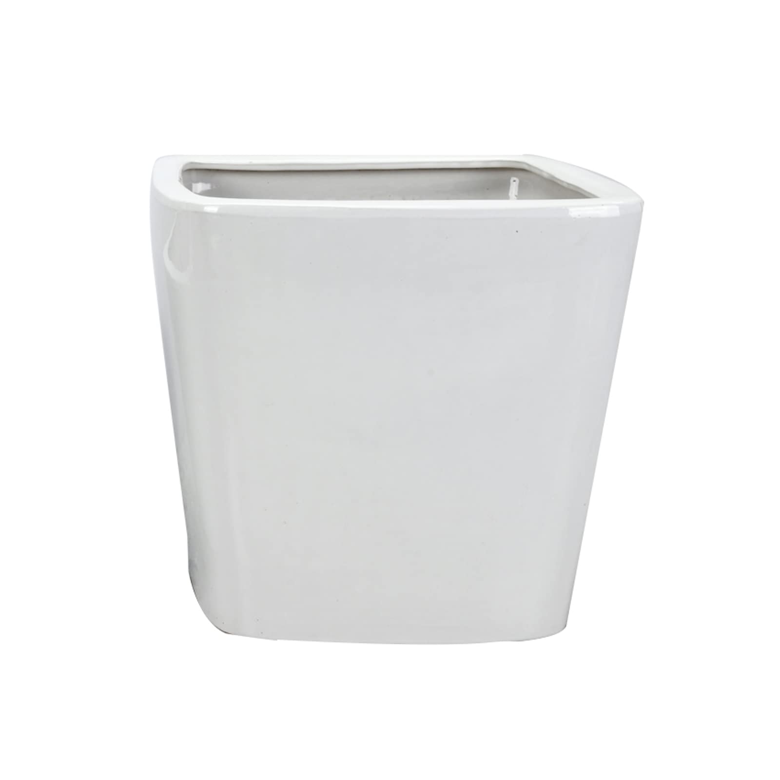 Vasi da Giardino Vasi per Piante in Ceramica Quadrati, vasi per fioriere Decorativi Moderni da 8,6/11/13,9 Pollici con Foro di drenaggio per Interni ed Esterni, Bianco