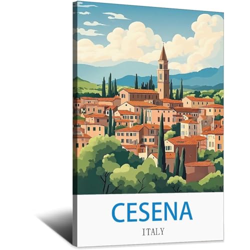 Cesena Italy affiche décorative haut de gamme poster vintage LNBIAND toile d'art 50 x 75 cm