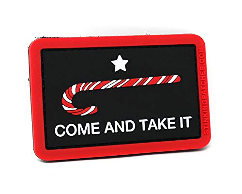 Come and Take It Candy Cane PVC Rubber Tactical Patch | Christmas Tactical Patch