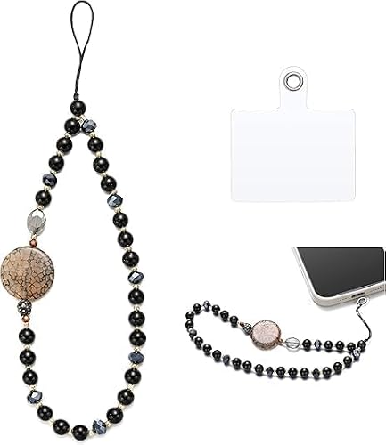 CYNVEXA Universal Mobile Phone Charm Phone Wrist Strap with Tether Tab Beaded Phone Lanyard Phone Wristlet Handmade Semi-Precious Gemstone Phone Chain & Phone Case Keychain 1 41rBjyzthyL. SL500