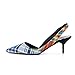 BURBERRY Women's Annice Tar Canvas Leather Checkered Heeled Pumps Shoes US 8 IT 38