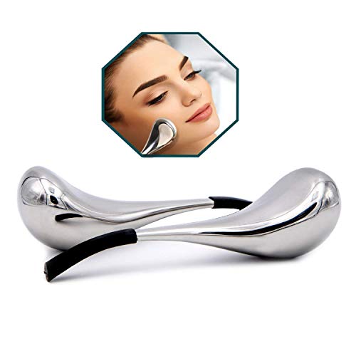 CACHIL Face Skin Cryo Sticks Ice Cooling Roller Tool Cold Globes Surgical Stainless Steel for Facial Massage Neck Eyes Anti Puff Anti Aging Treatment Wands