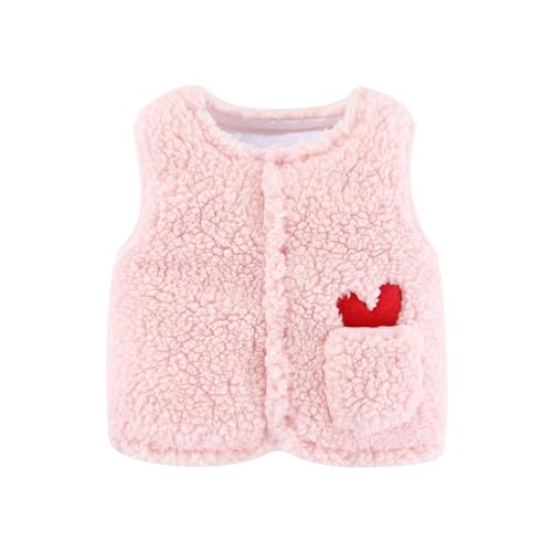 Storico romanzo rosa colletto senza maniche tinta unita per, salviette, e cappotto invernale, gilet multicolore con tasche Super ragazzo, Colore: rosa., 12-18 Monate