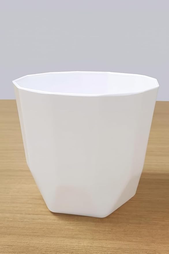 Bigsmall Designed Pots for Plants Highly Durable Polymers Lightweight Indoor Outdoor Flower Pots (Pure White, 5 Inch