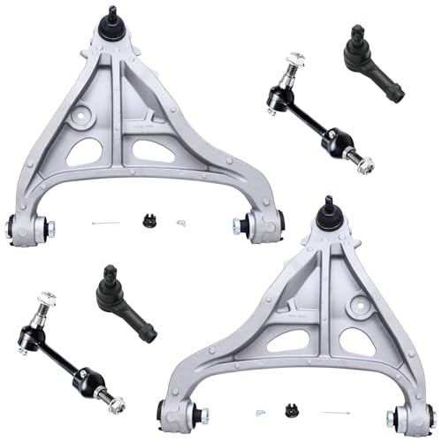 Image of Detroit Axle - 4WD 6pc Front End Suspension Kit for Ford 2004-2005 F-150, 2 Lower Control Arms with Ball Joints 2 Stabilizer Sway Bar End Links 2 Outer Tie Rods Replacement
