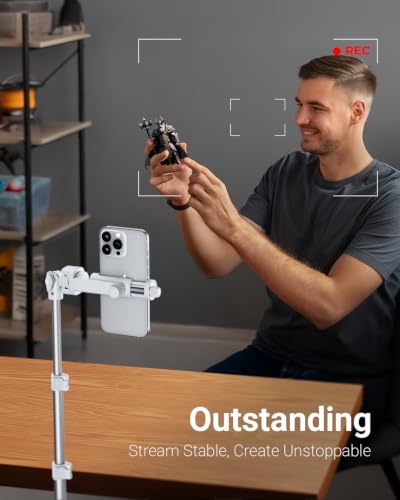 Image of VIMOSE 66 inch Phone Tripod, Tripod for iPhone with Remote & Phone Stand, Extendable Cell Phone Tripod for Video Recording, Ultimate Tripod & Monopod Accessories for iPhone /Android, Monza White