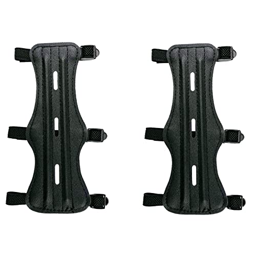 Zelerdo 2 Pack Archery Arm Guards Leather Forearm Protector Adjustable Bow Armguard
