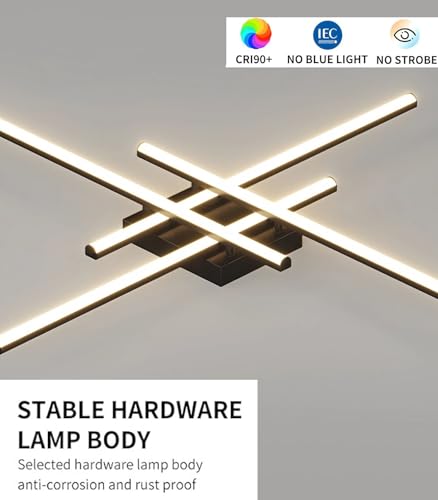 Plafonnier LED moderne télécommande dimmable réglable pour salon - 6