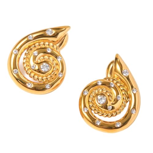 Elegantes pendientes de aleación con incrustaciones de concha para amantes de la moda, as described, Metal