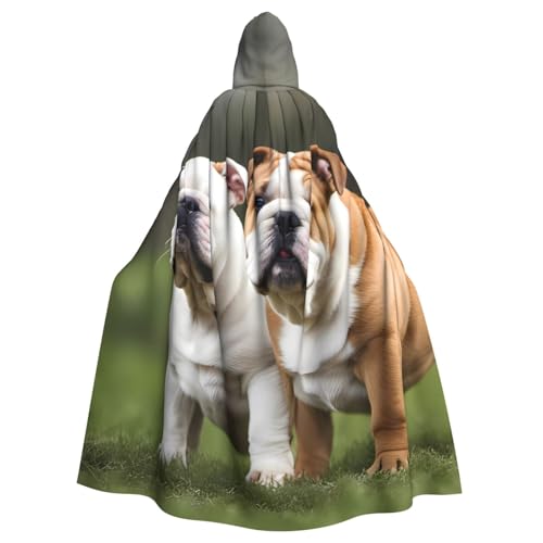 YYHHAOFA La capa con capucha para adultos con estampado de Bulldogs ingleses es una capa súper grande, cómoda y duradera