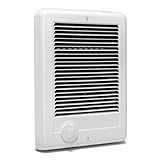 Electric Wall Mounted Heater for Indoor Use Complete Unit with Thermostat (Model: CSC202TW, Part: 67507), 6825/5120 BTU, 240 Volt, 2000 Watt, White