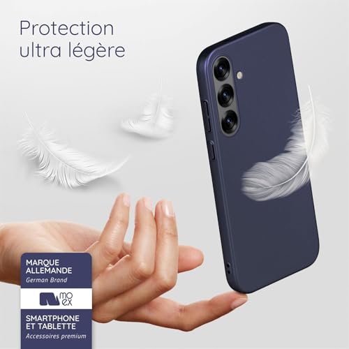 Coque Samsung Galaxy S25 Plus bleu métallique ultra fine rigide moex Alpha