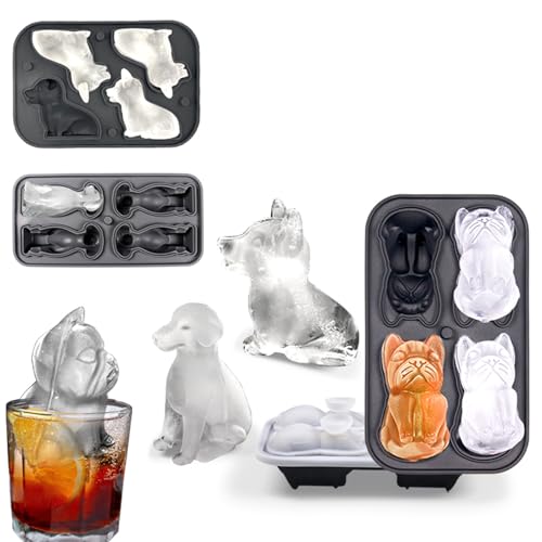 Molde para cubos de hielo silicona en forma de perro miniatura 4