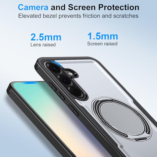 Coque Samsung A57 MagSafe avec anneau rotatif 360 antichoc gris
