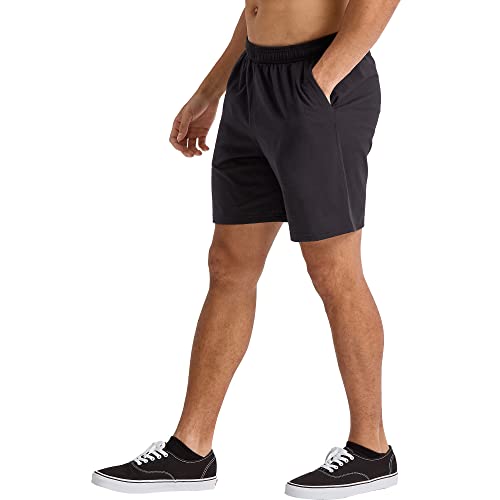 Hanes Men's Originals Cotton Pockets, Pull-on Jersey Gym Shorts, 7"3