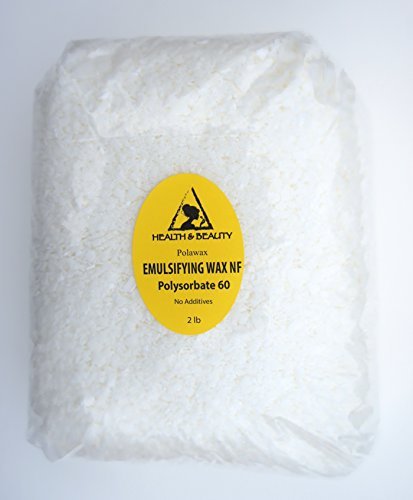 H&B Oils Center Co. Emulsifying Wax NF Polysorbate 60 Natural Polawax Non-GMO Premium Quality 100% Pure 32 oz, 2 lb