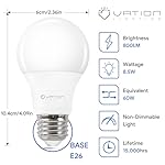 24 Pack A19 LED Light Bulb Daylight 5000K LED Bulbs, 60 Watt Equivalent, Efficient 8.5 Watt, 800 Lumens, E26 Medium Base, Non-Dimmable, ETL/UL Listed - Image 2