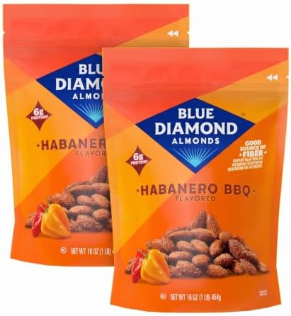 Blue Diamond Almonds, Bold Habanero BBQ, 16 Ounce (Pack of 2)