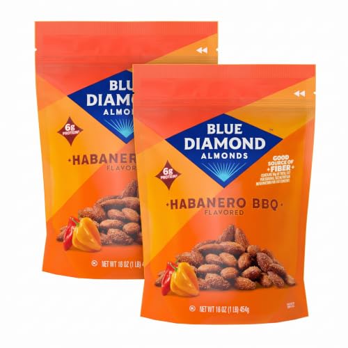 Blue Diamond Almonds, Bold Habanero BBQ, 16 Ounce (Pack of 2)