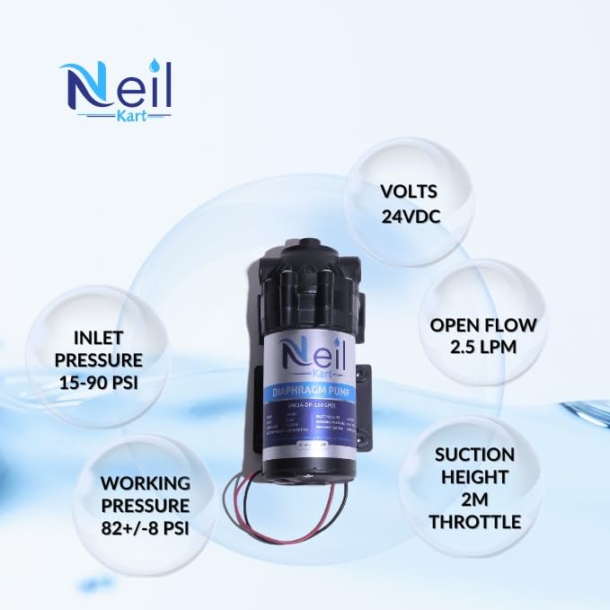 Neil-Kart Diaphram Pump-150 GPD Suitable for ALL Type of Commercial Water Purifiers (Pump-150 GPD) 3