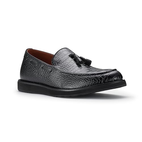 Image of Ferro Aldo Men's Premium Moc Toe Loafers | Casual & Dress Styles with Tassels & Horsebit Buckles