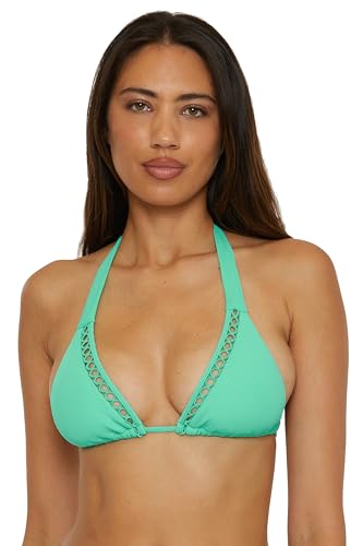 BECCA Women's Modern Edge Triangle Bikini Top, Adjustable, Tie Back, Swimwear Separates