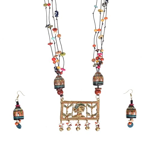 Image of AAKRITI ART CREATIONS Handcrafted Women's Jewelry Set - Elegant Ethnic Necklace and Earrings, Statement Fashion Accessories for Parties & Festivals