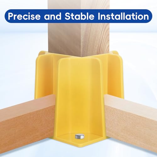 Image of 8-Pack Yellow Guardrail Base Boot with Toe Board Slot, Reusable Fall Protection Base for Scaffolding, Temporary Guardrail Systems for Residential and Commercial Construction