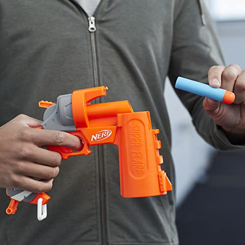 Image of NERF Fortnite Flare Dart Blaster, Break-Open Dart Loading, Includes 3 Mega Darts that Whistle Through The Air, Pull-Down Priming Handle, Multicolor
