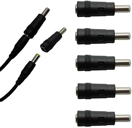 5 Pack, 5.5MM x 2.1MM Male to 5.5MM x 2.5MM Male DC Power Plug Adapter