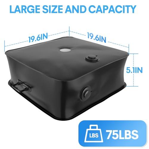 PGGP Umbrella Base Weight Water Bag, 75lbs Heavy Duty Umbrella Weights for Outside, Portable & Foldable Umbrella Weights for Market Umbrella, Cantilever & Offset Bases