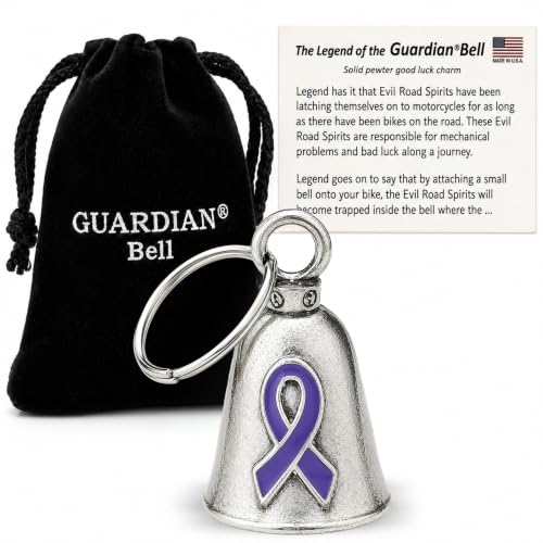 Image of Guardian Bell F ck Cancer Motorcycle Bell w /Keyring & Velvet Gift Bag | Lead-Free Pewter | Good Luck Gift | Made in USA