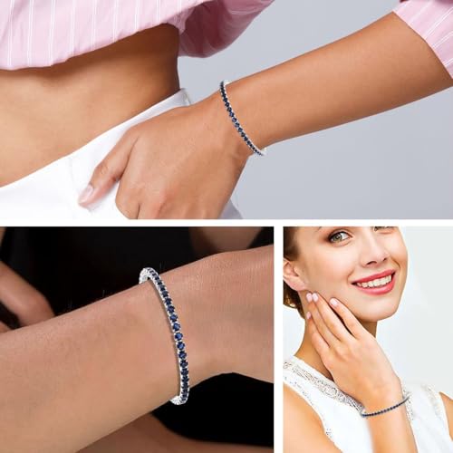 Cubic Zirconia Tennis Bracelets for Women - Trendy Stackable Charm Bracelet Bride CZ Jewelry for Her - Size 8 Inches Promise Unique Cute - Engagement Anniversary Wedding Birthday Gifts2