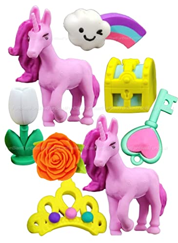 Image of FunBlast Unicorn Erasers - Retractable Eraser, Novelty Eraser Unicorn Themed Kawaii Erasers for Kids, Students, Fancy Stationery Gift for Children, Return Gift for Kids (Pack of 2)