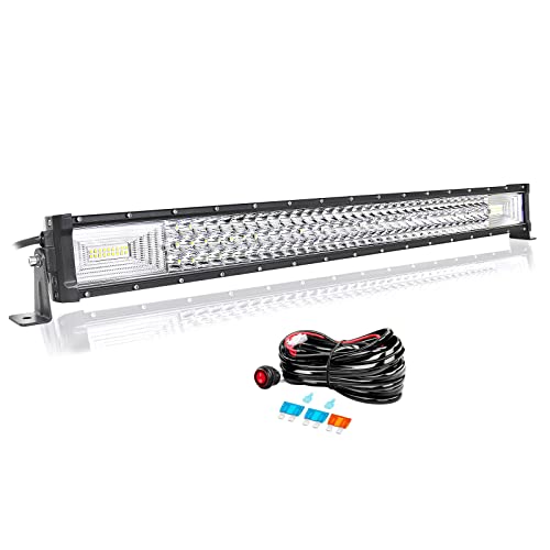 Willpower 32 Inch 405W Curved LED Light Bar Triple Row Spot Flood Beam
