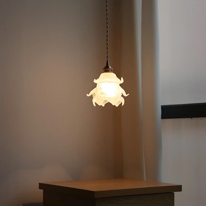 Lustre fleur en verre LED pour maison moderne et suspension de cuisine chaleureuse