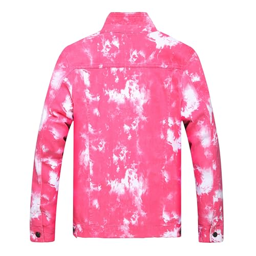 Image of RANMCC Men's Stretch Vintage Washed Long Sleeve Denim Jacket