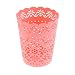 Ruilogod Plastikowe drążą kwiatowy wzór bagażu koszem 14cm Wysokość Coral Różowy