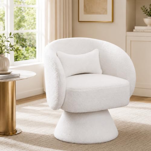 Nolohoo Swivel Barrel Chair 360 Degree Swivel Accent Chair with