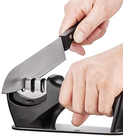 3-Stage Kitchen Knife Sharpener,Professional Knife Sharpening Tool to Restore Non-Serrated Blades Quickly，Helps Repair, Restore and Polish Blades Kitchen,Knife Accessories