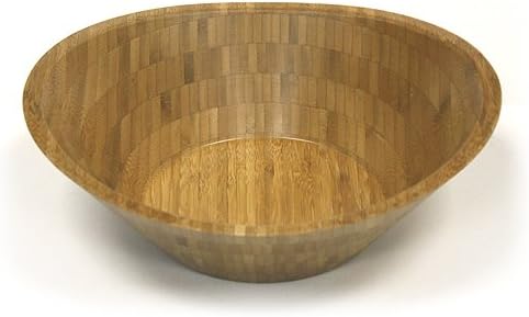 Laguna Bamboo Wood Serving Bowl | Eco-Friendly Dinnerware | Serving Bowl Set for Pasta, Fruit, Salad - 14" x 13" x 4.5"