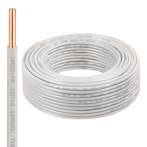 Image of 10AWG THHN Wire 100 FT, Single Bare Copper Conductor with PVC and Nylon Insulation, 600V Rated, Heavy-Duty THHN Wire for Residential and Industrial Use