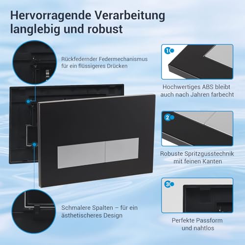 Mendorio WC Drückerplatte, kompatibel mit Geberit Sigma, UP300 & UP320 Serien Betätigungsplatten, mit Doppelspülung… – Ansicht 3
