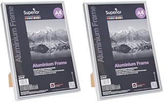 Stewart Superior A4 Brushed Aluminium Picture Frame with Perspex Safety Glass - Silver